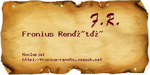 Fronius Renátó névjegykártya